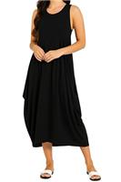 Re Tech UK - Womens Sleeveless Baggy Loose Racer Dress - Lagenlook Tulip Round Neck - Maxi Dresses for Women UK, Ladies Summer Dresses, Beach Holiday Clothes, Plus Size Dress for Women