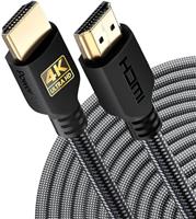 PowerBear 4K HDMI Cable 1.8 M | High Speed, Braided Nylon & Gold Connectors, 4K @ 60Hz, Ultra HD, 2K, 1080P, ARC & CL3 Rated | for Laptop, Monitor, PS5, PS4, Xbox One, Fire TV, Apple TV PC