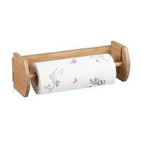 Relaxdays Bamboo Wall Holder, Size: 12 x 37 x 13 cm Wooden Dispenser for Holding Towels and Toilet Paper, Kitchen Accessory Wood, Natural Brown, 13 x 37 x 12 cm