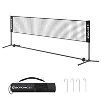 SONGMICS 3 m Badminton Net, Volleyball Net, Adjustable Poles Height, Portable Set for Tennis