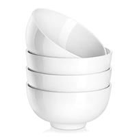 MALACASA, Series Regular, 1900ml Porcelain Deep Bowl Set, Cereal Bowls/Soup Bowls/Rice Bowls/Pasta Bowls/Noodle Bowls/Salad Bowls(20 * 20 * 10cm), White, Set of 3