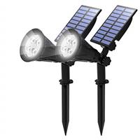 T-SUN 2 Pack LED Solar Spotlights, Super Bright 250LM Outdoor Security Garden Landscape Lamps, Violet, Auto-on at Night/Auto-Off by Day,180Angle Adjustable for Patio,Tree,Deck,Wall, Pool Area