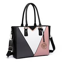 Miss Lulu Leather Look V-Shape Shoulder Handbag Lightweight Medium Tote Bag Handbags for Women