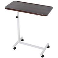 HOMCOM Height Adjustable Over Bed Table with Wheels, C Shaped Laptop Desk, Portable Hospital Bed Table for Living Room, Bedroom