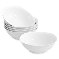 MALACASA, Series Elisa, 24-Piece Dinner Sets Ivory White Porcelain Dinner Set with 6-Piece 6.7" Cereal Bowls, 6-Piece 9.75" Dinner Plate, 6-Piece 7.5" Dessert Plate and 6-Piece 8.5" Deep Soup Plates