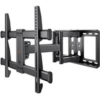 Perlegear TV Wall Bracket for 37-84 Inch Flat/Curved TVs up to 60kg, Swivel Tilt TV Bracket Max.VESA 600x400mm, Full Motion TV Wall Mount with Dual Arm