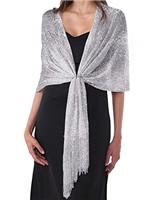 DiaryLook Womens Evening Wrap Stole Shawl for Dresses Sparkling Metallic Shawls for Wedding, Parties, Bridesmaid, Prom Scarf