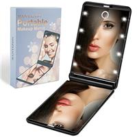 Rantizon Birthday Gift for Women Stocking Fillers Portable Makeup Dimmable 8 LEDs Lighted Mirror 1X & 2X Magnification Gifts for Women Compact Gifts for Her for Teenage Girls Pink
