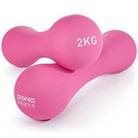 Core Balance Neoprene Bone Dumbbells Set Of 2 Cast Iron Hand Weights Fitness (2 x 0.5kg, 0.75kg, 1kg, 1.5kg, 2kg, or 3kg)