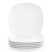 MALACASA, Series Elisa, 24-Piece Dinner Sets Ivory White Porcelain Dinner Set with 6-Piece 6.7" Cereal Bowls, 6-Piece 9.75" Dinner Plate, 6-Piece 7.5" Dessert Plate and 6-Piece 8.5" Deep Soup Plates