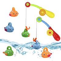 Baby Bath Toys Fishing Game for 2 3 4 Year Olds Toddler Kids Paddling Pool Toys with 2 Toy Fishing Rod 6 Fishing Toys,Baby Shower Bath Toys Water Play Game for Kids,Pack of 2
