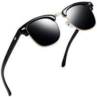 Joopin Semi-Rimless Polarised Sunglasses Man - UV400 Protection Retro Half Frame Sunglasses Unisex Polarized Mens Womens Sunglasses