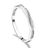 GULICX Skinny 925 Sterling Silver Ring Cubic Zirconia CZ Wedding Promise Eternity Ring Sizes J 1/2, K, L 1/2, N 1/2, O, P, P 1/2, Q, R 1/2, S, T 1/2, U, V, W