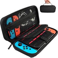 daydayup Switch Case and Tempered Glass Screen Protector Compatible with Nintendo Switch - Deluxe Hard Shell Travel Carrying Case, Pouch Case for Nintendo Switch Console & Accessories (Pink)