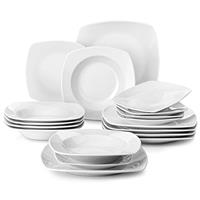 MALACASA 30-Piece Dinner Set for 6 People, Porcelain Plates and Bowls Set, Scratch-Resistant Ivory White Crockery with 6 Dinner Plates, Dessert Plates, Soup Bowls, Cups & Saucers, Julia Series