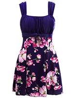 Wantdo Women's One Piece Swimsuits with Skirt Summer Bikini Sets Plus Size Swimming Costume