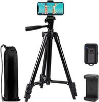 Phone Tripod EVERESTA 42 Inch 360 flexible Smartphone Tripod, Phone Tripod and Clicker, Phone tripod stand with Phone Holder Mount and Bluetooth Remote Shutter
