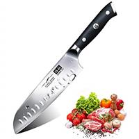 SHAN ZU Kitchen Knife, Professional Santoku Chef Knives Ultra Sharp Knife with 18 cm German Stainless Steel Blade, Japanese Knife with Ergonomic Handle for Cutting Fruit, Vegetables, Meat