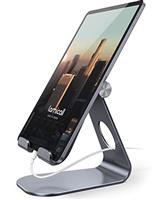 Lamicall Tablet Stand, Adjustable Tablet Holder - Desktop Stand Dock Compatible with New 2022 iPad Pro 9.7, 10.5, 11, 12.9, iPad Air mini 2 3 4 5 6, Switch, Samsung Tab, iPhone, other Tablets - Black
