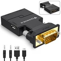 FOINNEX VGA to HDMI Adapter Converter with Audio 1080P, PC VGA Output Source to TV/Monitor with HDMI Input Connector, Active Male VGA in Female HDMI Video Convertor for Laptop,Computer,Projector