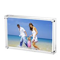 Acrylic Photo Frames, Clear Double Sided Magnetic Picture Frame, Desktop Frameless Postcard Display