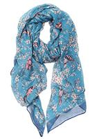 DiaryLook Ladies Women's Fashion Bird Print Long Scarves Floral Neck Scarf Shawl Wrap Gifts For Women