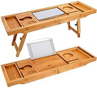 Bathtub Caddy & Laptop Bed Desk - 2 in 1, Bath Tray Built-in