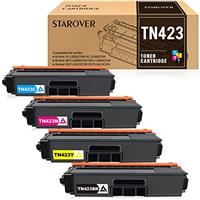STAROVER TN423 Compatible Toner Cartridges Replacement for Brother TN423 421 for Brother HL-L8260CDW HL-L8360CDW MFC-L8690CDW MFC-L8900CDW DCP-L8410CDW DCP-L8410CDN (Black Cyan Magenta Yellow, 4-Pack)