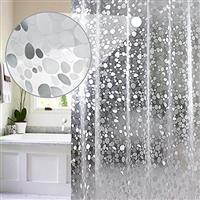 Shower Curtains Mould Proof Resistant, EVA Waterproof Heavy Duty Bathroom Curtains with 5 Magnets and Hooks