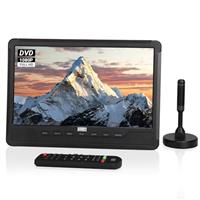 August DA383 10 Portable Handheld TV With Built-In DVD Player - Freeview HD TV Recording DVB-T2 With Rechargeable Battery, CD/DVD/USB/SD Card, HDMI, AV - Aux Out Perfect for Caravan Travel and Home