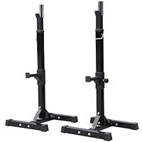 Yaheetech Adjustable Squat Rack, Multifunctional Heavy Duty Barbell Rack Stand, Strength Training Dip Station, Fitness Power Rack Weight Bench Support for Home Gym, Max Load 250kg, Height 114-179cm
