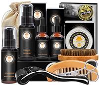 XIKEZAN Beard Grooming Kit for Men w/Beard Conditioner, Wash, Oil, Balm,Brush,Birthday Fathers Valentines Gifts for Men Him Dad Husband Boyfriend Secret Santa Christmas Gifts Stocking Fillers