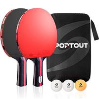 Sportout Table Tennis Bats, Portable Table Tennis Set, Ping Pong Bats for Outdoor Indoor Table Tenni