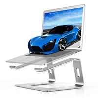 BoYata Laptop Stand, Aluminum Portable Ventilated Laptop Holder, Notebook Stand Compatible with 10-14'' MacBook Pro/Air, Dell, HP, Samsung, Acer (Silver)