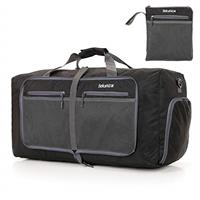 Bekahizar Travel Duffle Bag 60L Lightweight Foldable Holdall Duffels Large Weekend Overnight Bag Packable Carry On Luggage with Shoe Compartment for Men Women Camping Storage Gym Beach