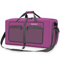 Bekahizar Travel Duffle Bag 60L Lightweight Foldable Holdall Duffels Large Weekend Overnight Bag Packable Carry On Luggage with Shoe Compartment for Men Women Camping Storage Gym Beach