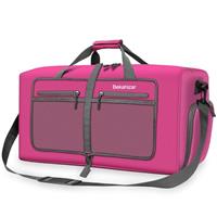 Bekahizar Travel Duffle Bag 60L Lightweight Foldable Holdall Duffels Large Weekend Overnight Bag Packable Carry On Luggage with Shoe Compartment for Men Women Camping Storage Gym Beach