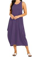 Re Tech UK - Womens Sleeveless Baggy Loose Racer Dress - Lagenlook Tulip Round Neck - Maxi Dresses for Women UK, Ladies Summer Dresses, Beach Holiday Clothes, Plus Size Dress for Women