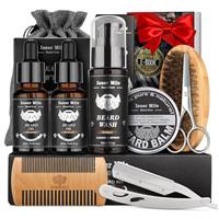 Beard Grooming Kit for Men with Beard Shampoo Wash, Beard Oil, Balm,Mens Gifts for Him Husband Boyfriend