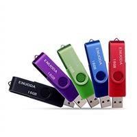 ENUODA Memory Stick 8GB 5 Pack USB 2.0 Flash Drive Swivel Design Fold Storage Thumb Drive (Black Purple Green Blue Red)