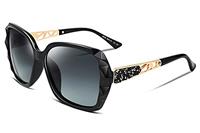 FEISEDY Polarised Sunglasses Womens Trendy Oversized Ladies Sun GlassesSparkling Composite Big Frame UV400 Protection B2289