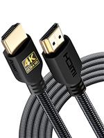 PowerBear 4K HDMI Cable 1.8 M | High Speed, Braided Nylon & Gold Connectors, 4K @ 60Hz, Ultra HD, 2K, 1080P, ARC & CL3 Rated | for Laptop, Monitor, PS5, PS4, Xbox One, Fire TV, Apple TV PC