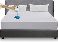 Sunshine Comforts 100% Cotton Terry Towel Waterproof Fitted Bed Sheet Mattress Protectors Topper Cover Breathable Super Absorbent Stain Proof Non-Allergenic & Non-Noisy