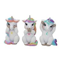 Nemesis Now Three Wise Cutiecorns Figurine Set,White,9.5cm