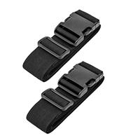 RFWIN Luggage Straps (2 Pack Black) - 5cm Wide, 100-188cm Adjustable Nylon, Durable Buckle Closure, Ideal for Traveling, Camping, Caravanning