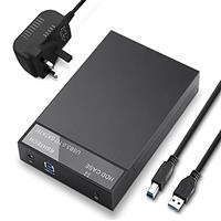 RSHTECH Hard Drive Enclosure, External USB 3.0 to SATA HDD Caddy Portable Disk Case for 2.5 3.5 inch SATA I/II/III HDD SSD, Support UASP & 16TB Drives (Black)