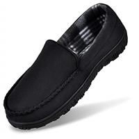 MIXIN Men's Cozy Moccasin Slippers Anti-Skid Slip On House Slippers with Comfy Memory Foam