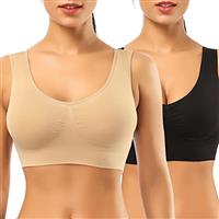 SIMIYA Super Comfort Bra, Womens Sports Bras Removable Pads Plus Size Sleep Bras for Girls in Yoga Bralette Leisure Stretch Crop Tops Vest
