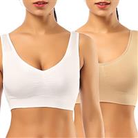 SIMIYA Super Comfort Bra, Womens Sports Bras Removable Pads Plus Size Sleep Bras for Girls in Yoga Bralette Leisure Stretch Crop Tops Vest