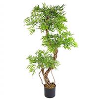 Leaf Artificial Ficus Tree/PlantWhite Edge Bushy120cm